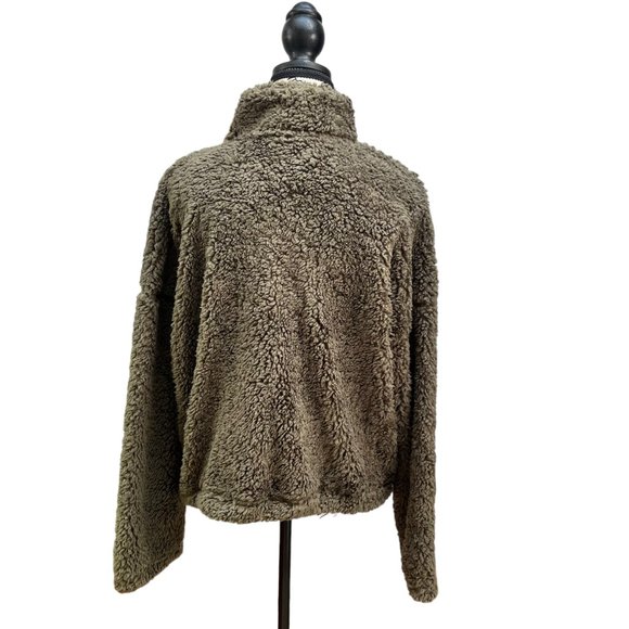 Noisy May Khaki Lea Teddy Long Sleeve Pullover Women's Size L - Picture 5 of 11